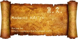 Madacsi Kürt névjegykártya